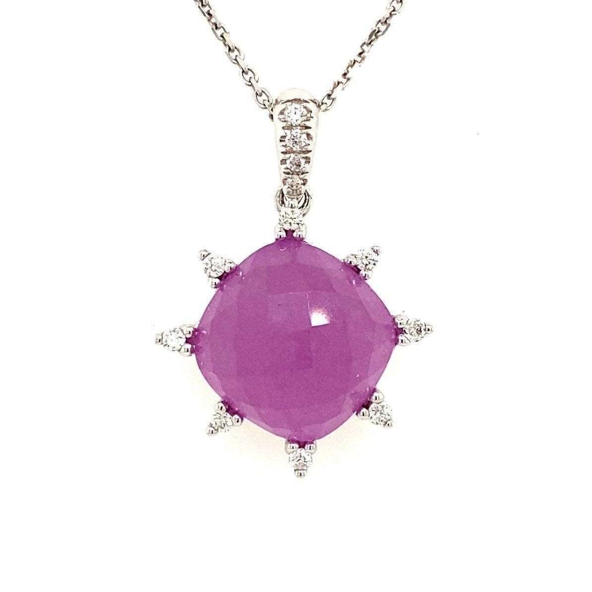 14k Purple Gem/Diamonds Necklace