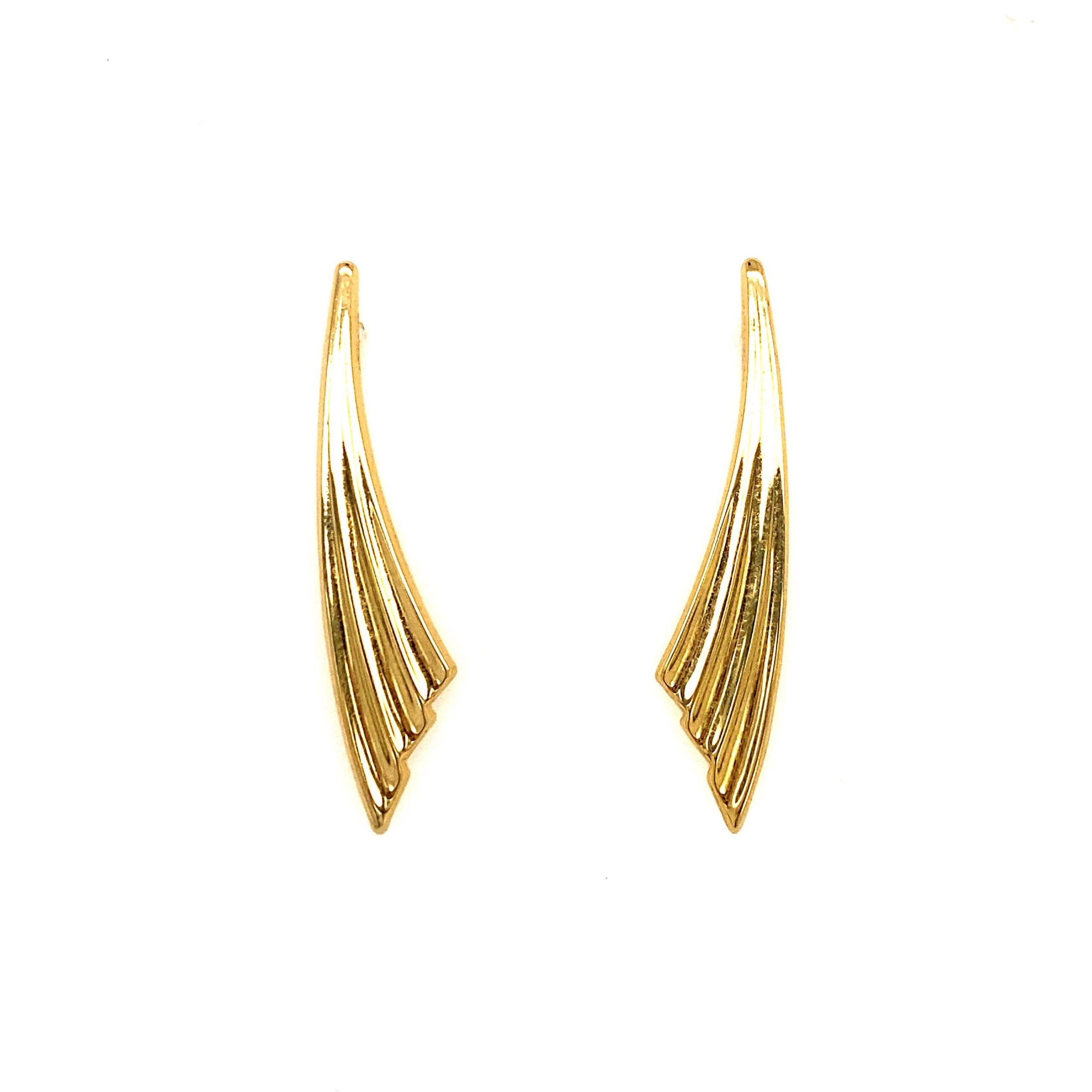 Gold Plated Feather Earrings