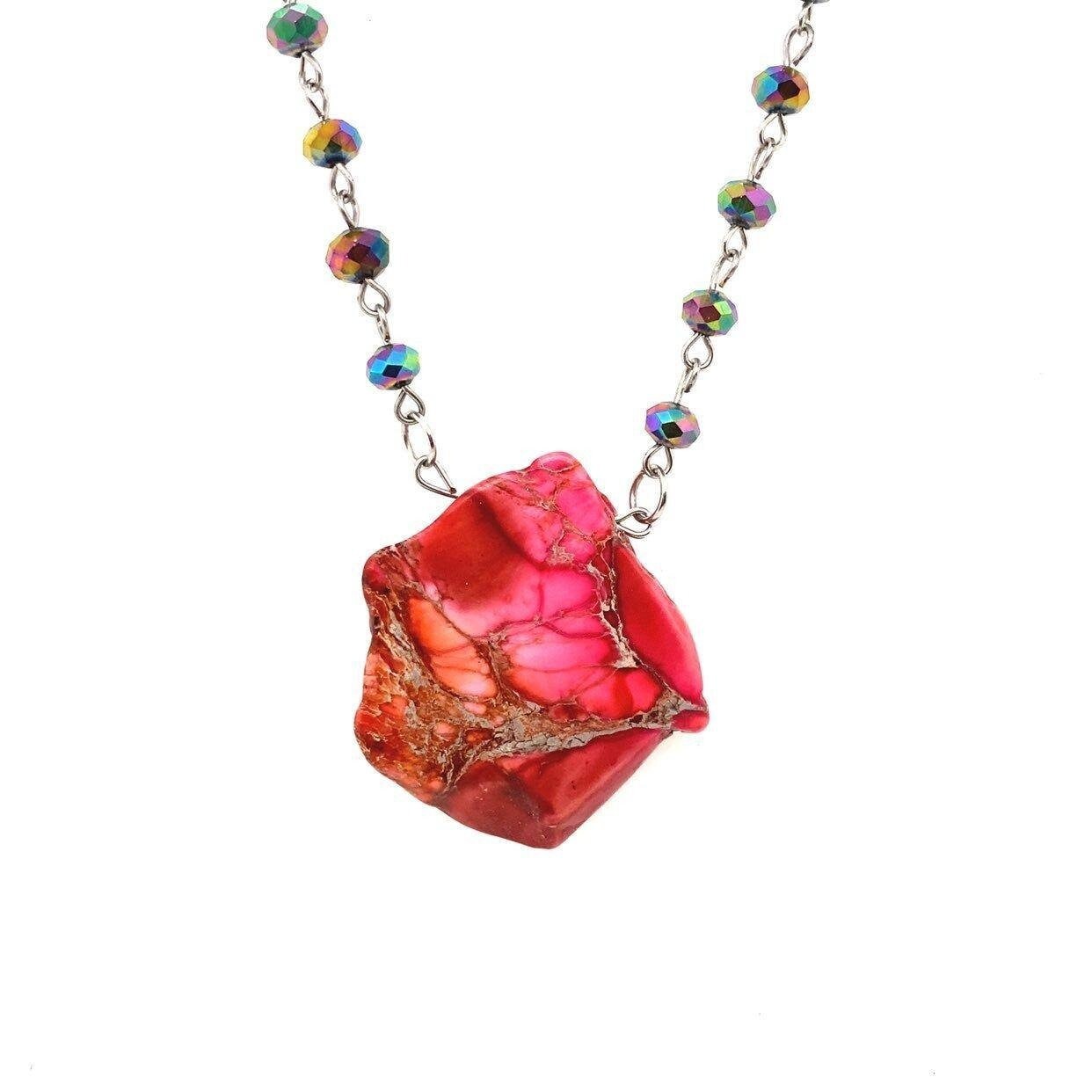 Pink Stone Long Necklace