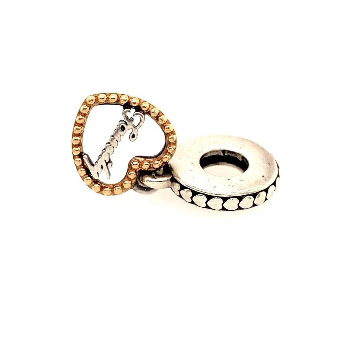 Pandora Two-Tone Family Heart Dangle Charm