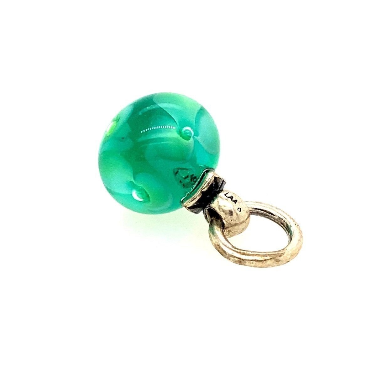 Trollbead 925 Green Flower Tassel Charm