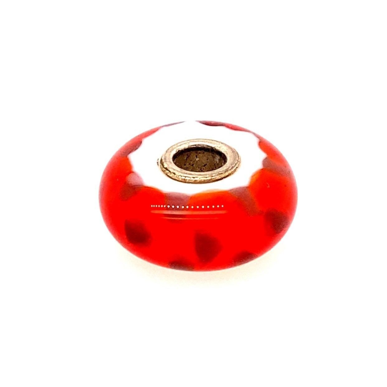 Trollbeads Orange/Black Specs Bead