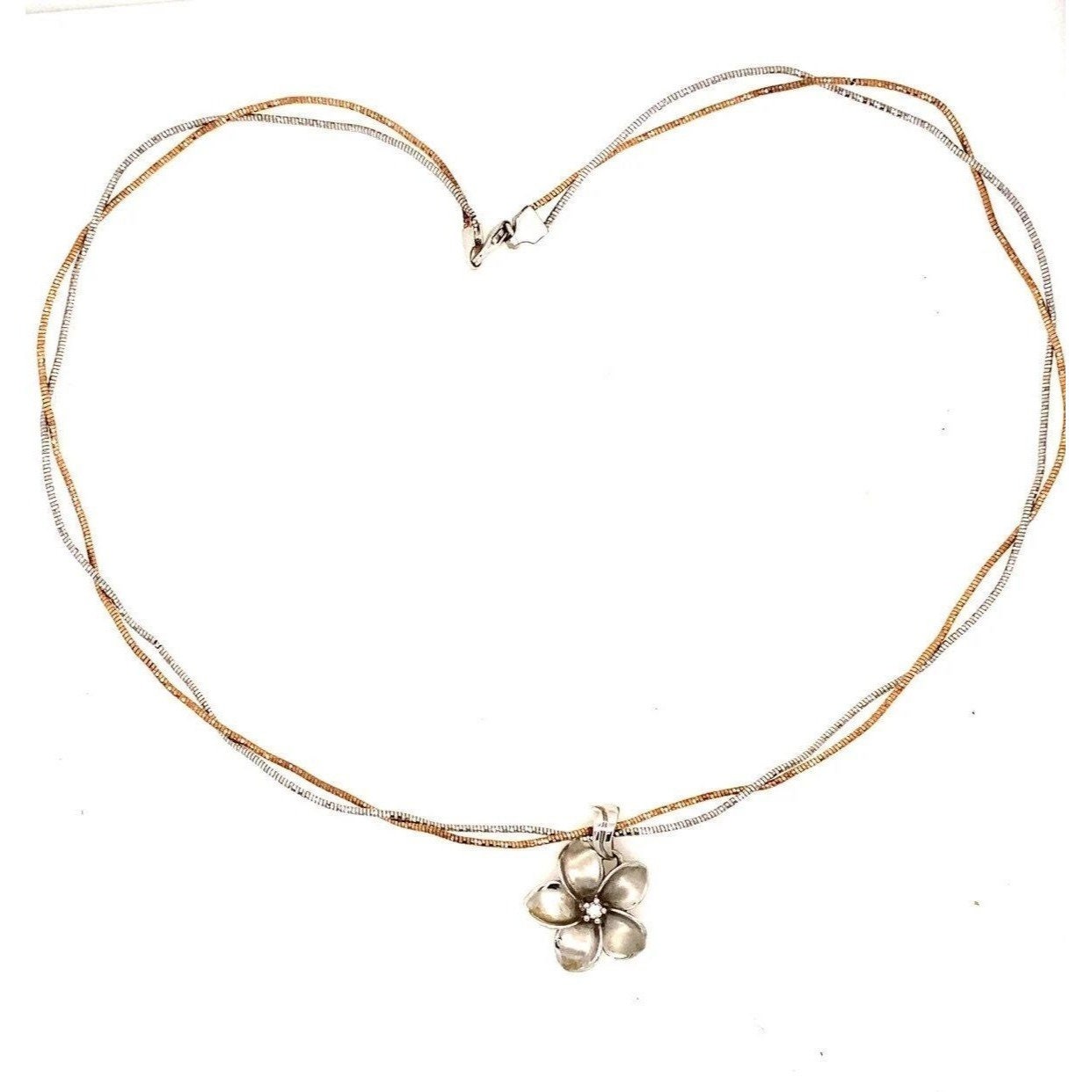 14k Diamond Plumeria 2-Strand Necklace