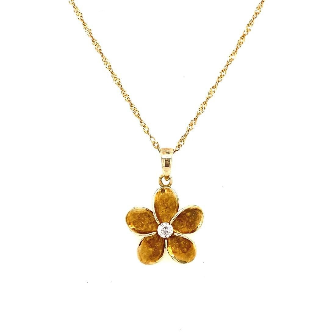 925 Plumeria on 14k Twisted Chain