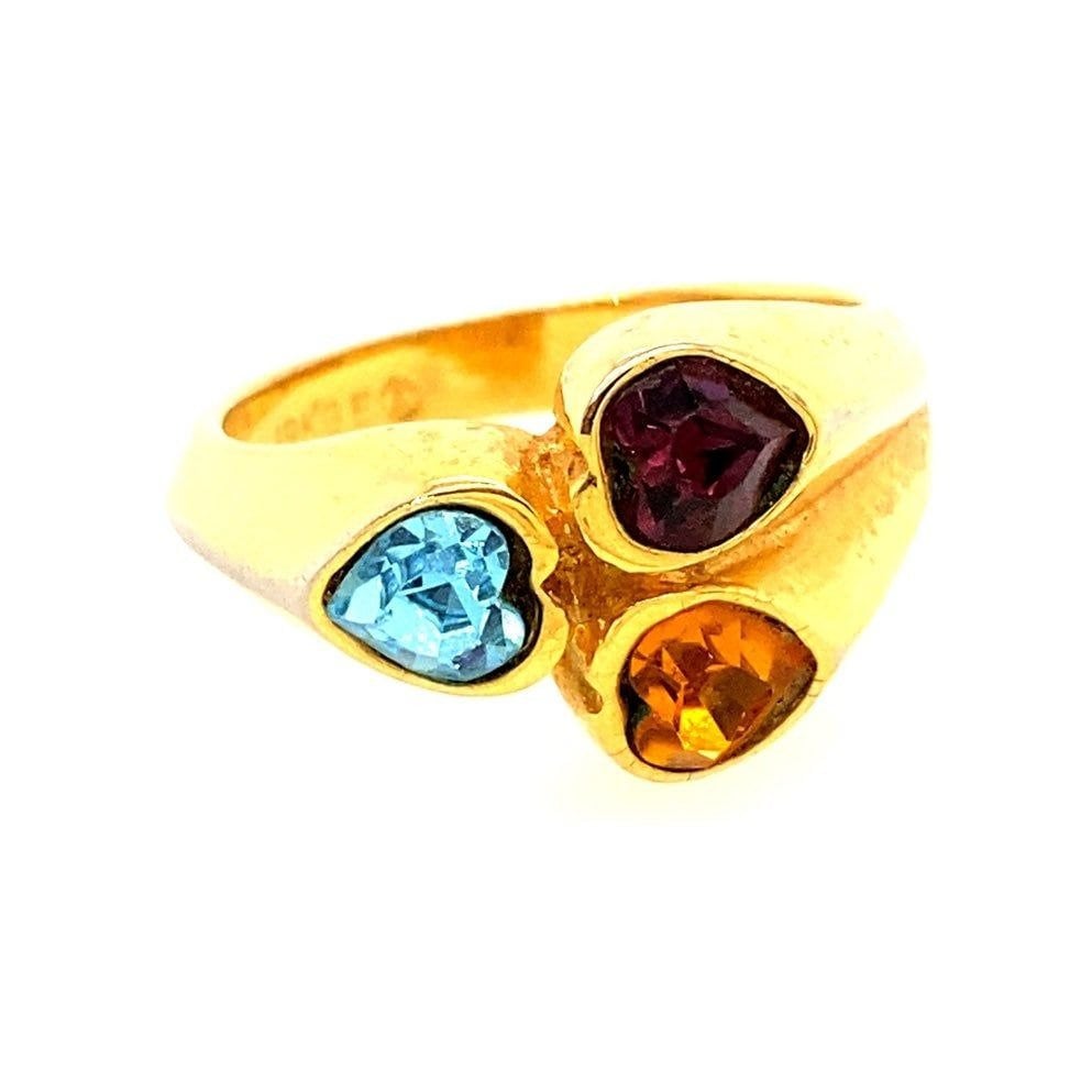 3 Heart Shaped Stones Ring
