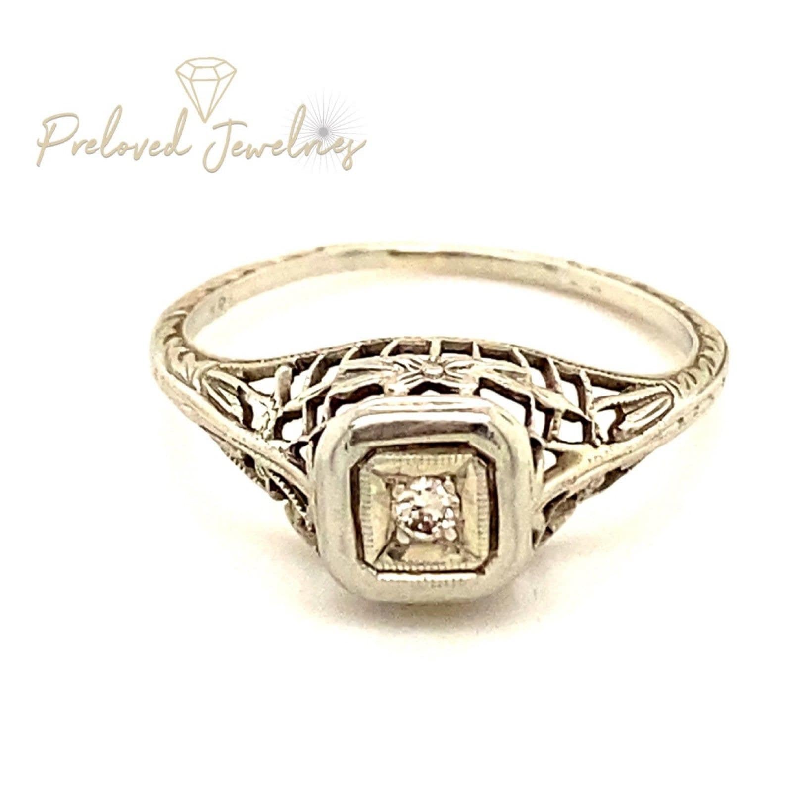 Vintage 18k Diamond Ring