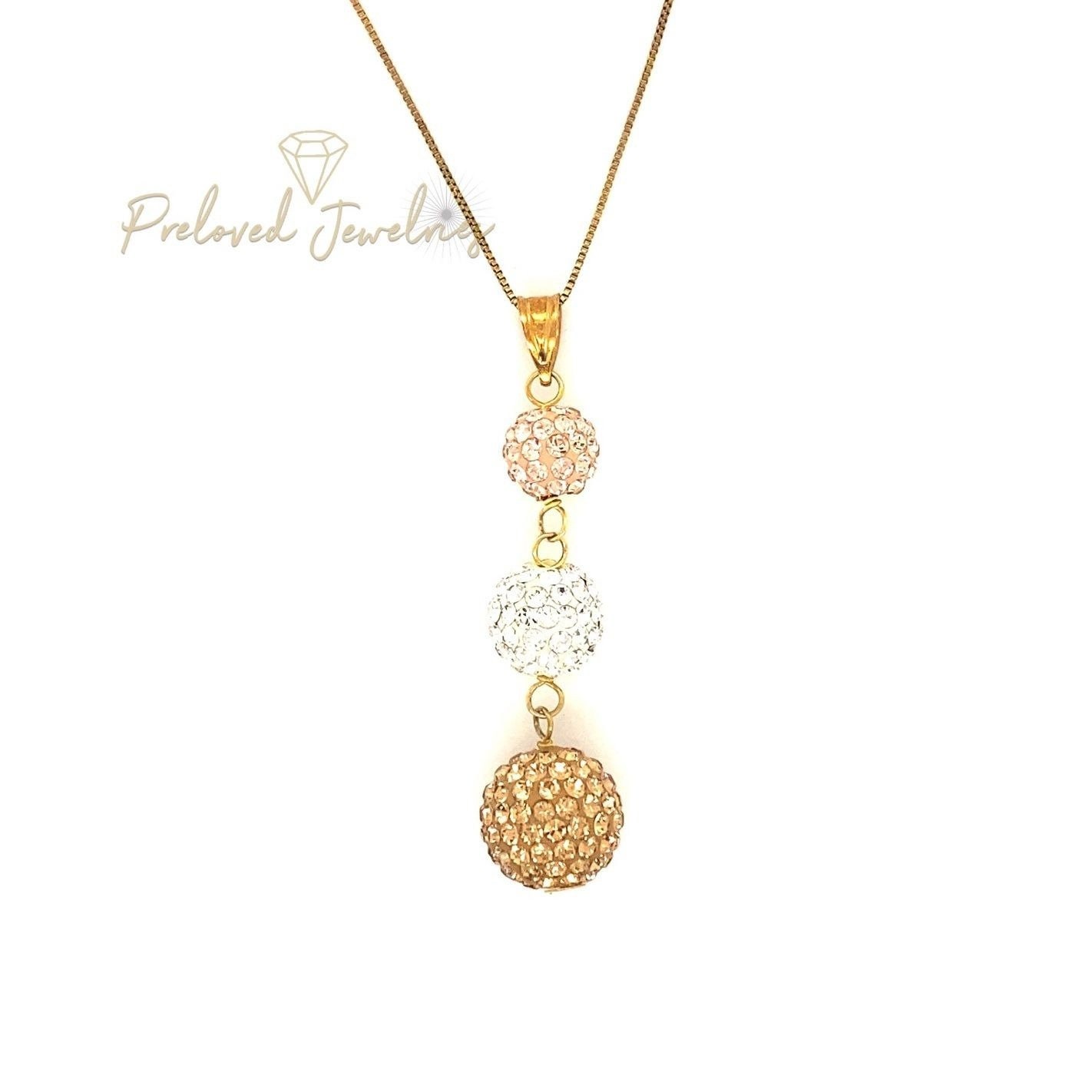 Studded Ball Drop Pendant Necklace