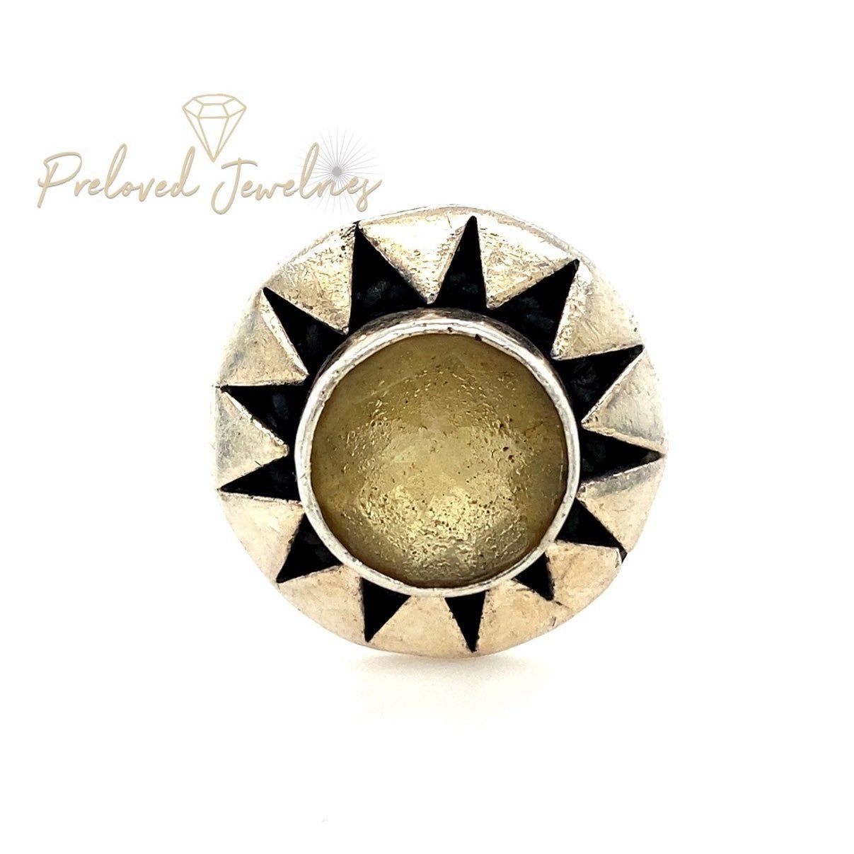 Sterling Silver 925 Yellow Stone Ring