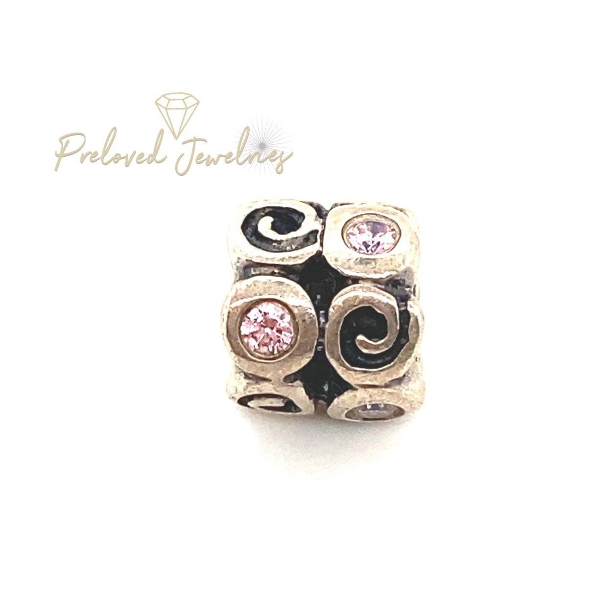 Pandora Scroll Pink Cz Charm