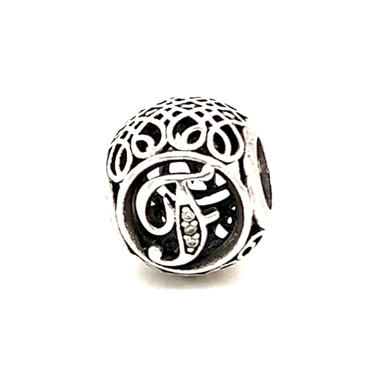 Pandora Initial F Cz Round Charm