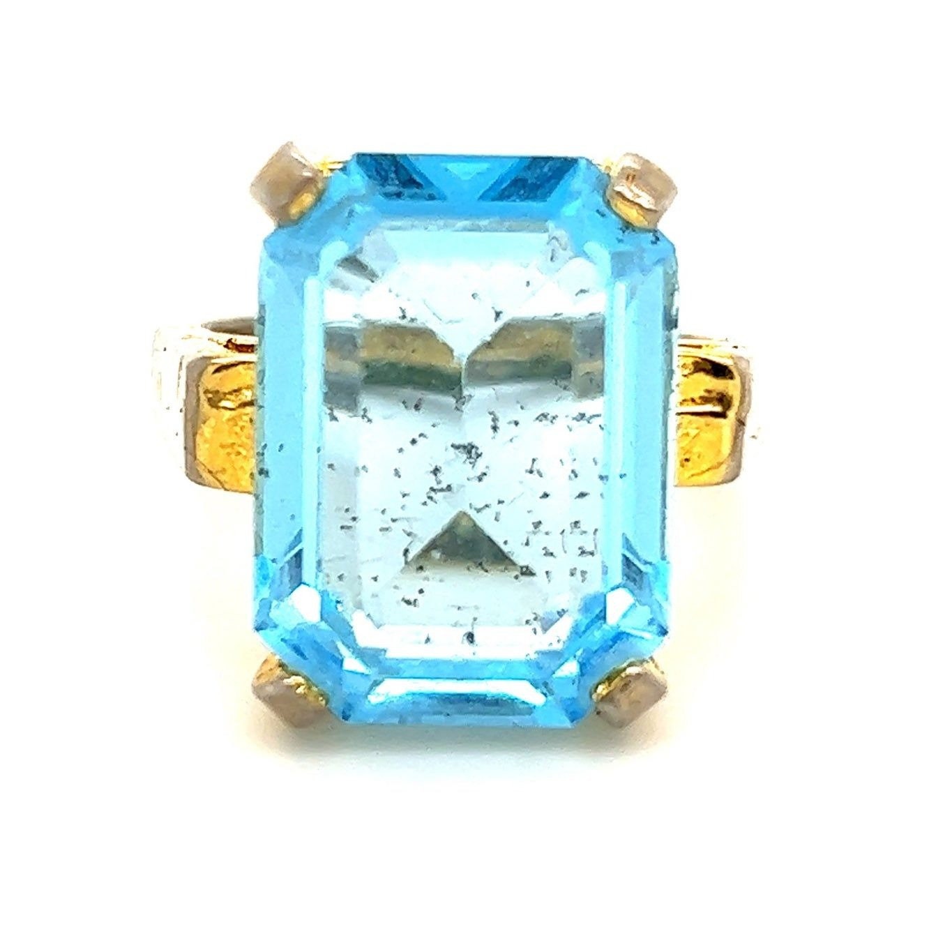 Heavily Used Faux Blue Topaz Ring