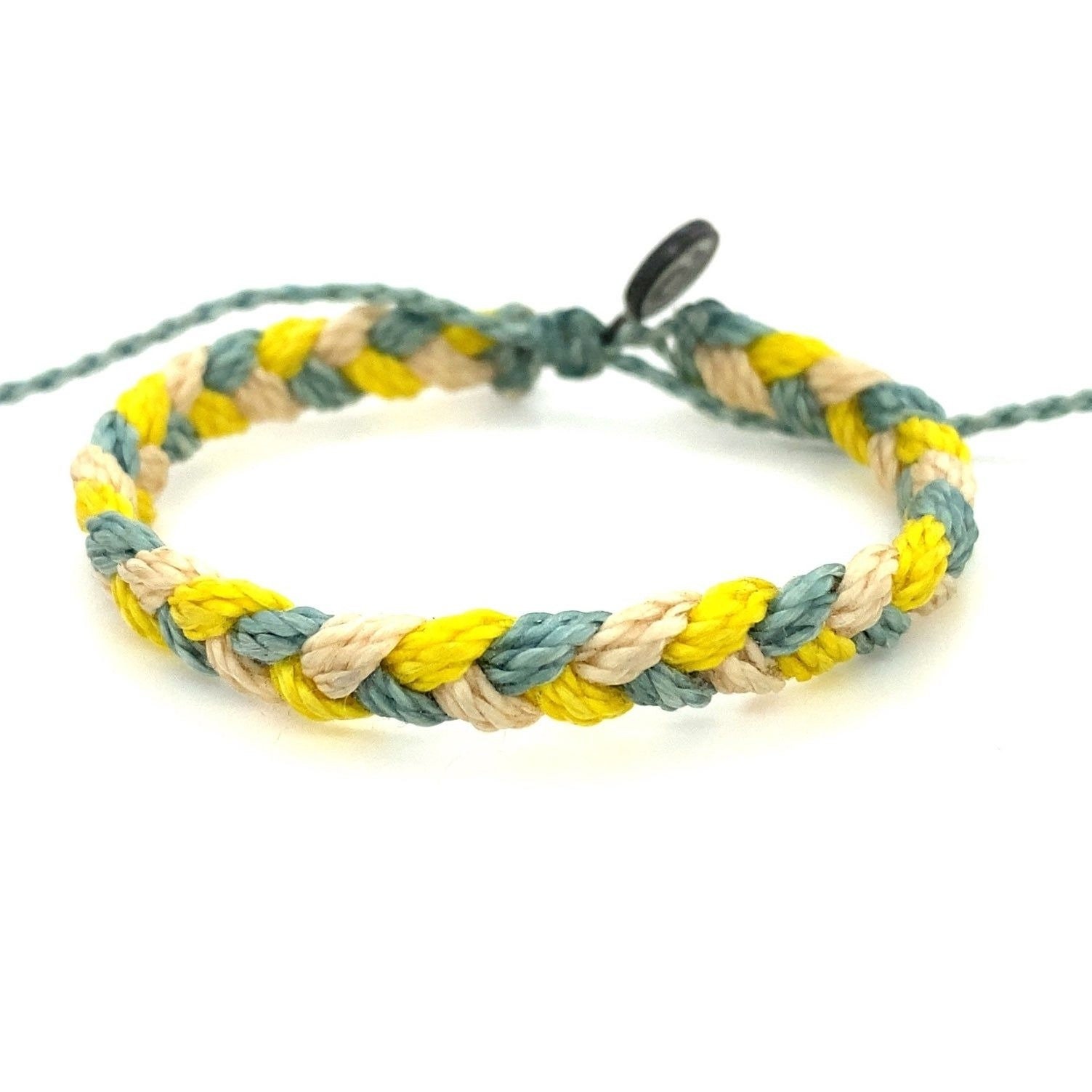 Pura Vida Yellow/Teal/Cream Braid Bracelet