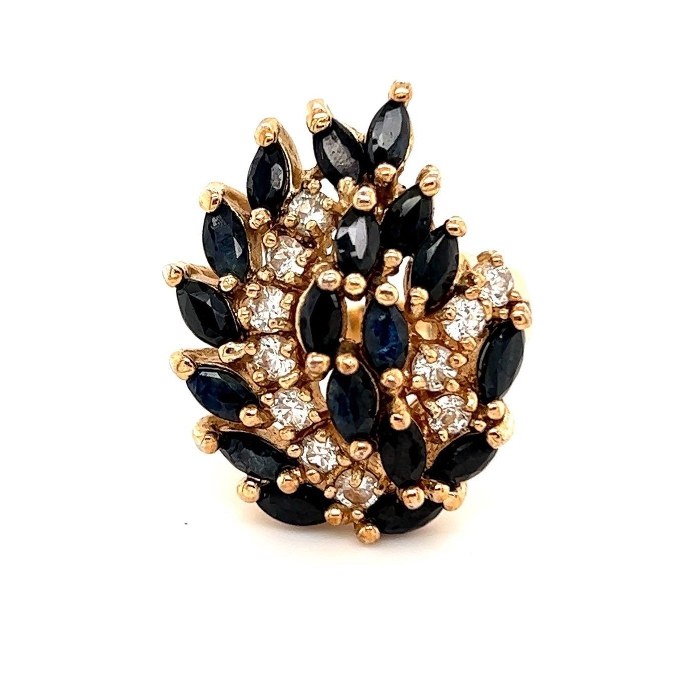 Stunning Faux Sapphire/Cz Ring