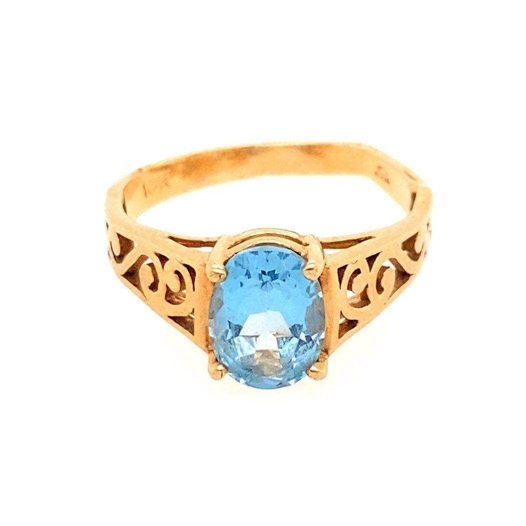 10k Bend Band Topaz Ring