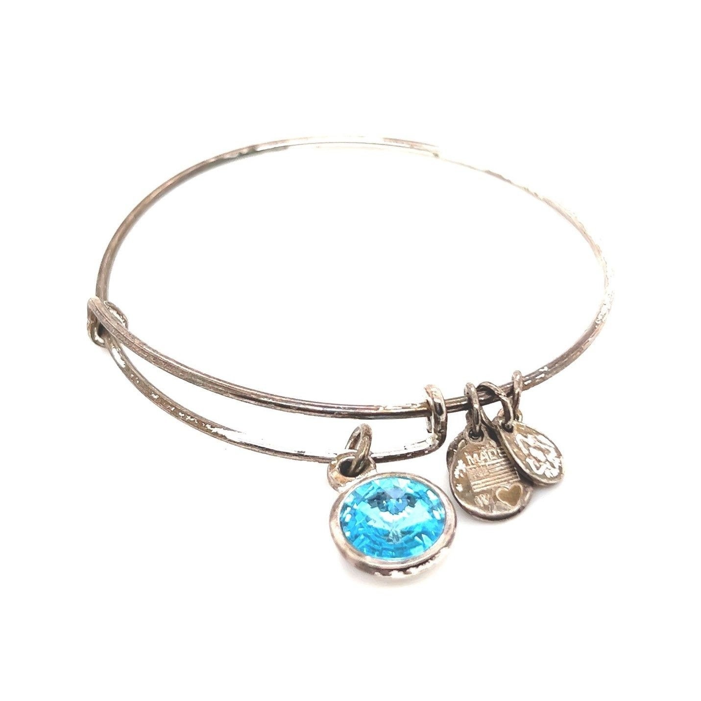 Alex & Ani Blue Stone Charm Bangle Bracelet