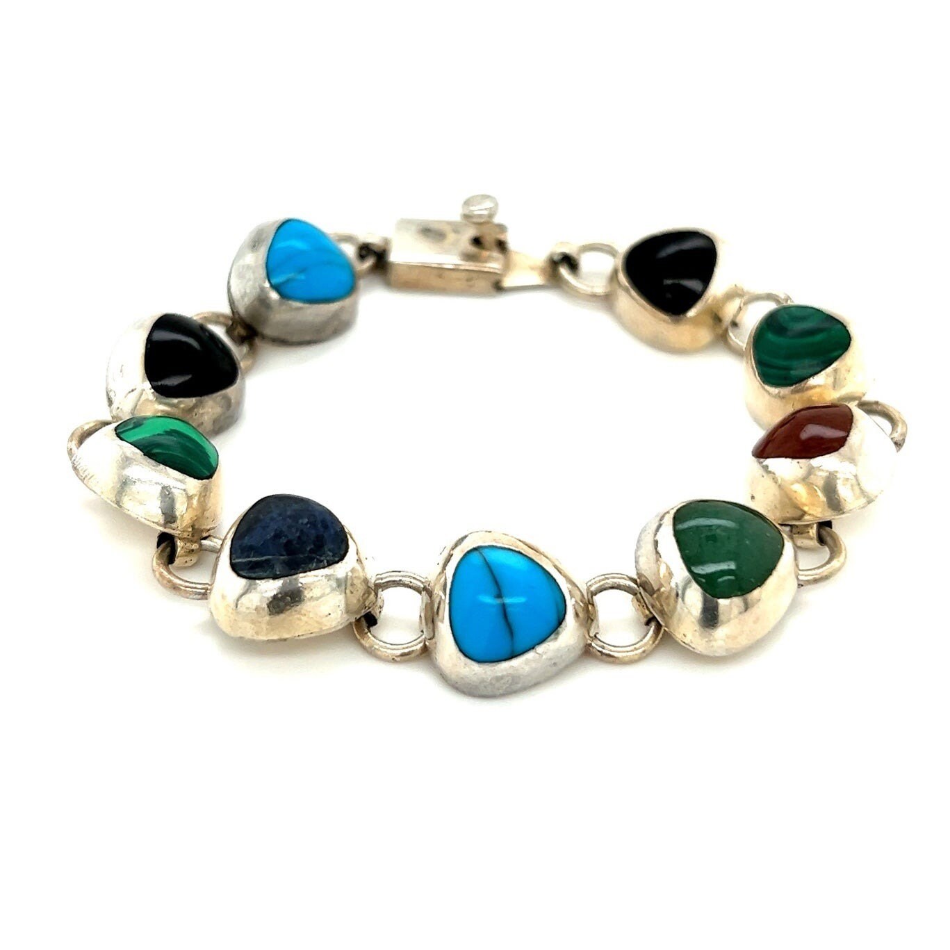 925 Mexican Multicolored Stones Bracelet