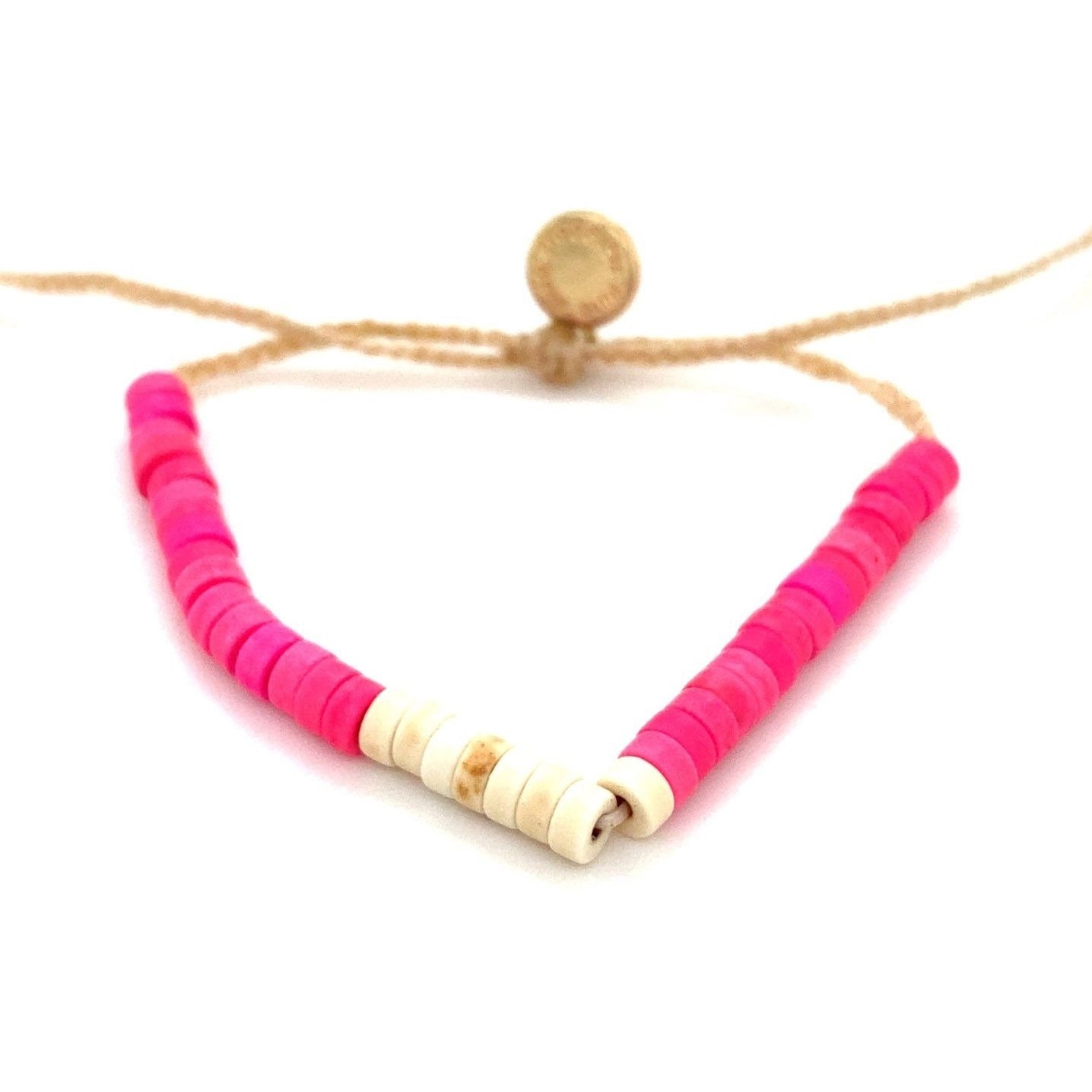 Pura Vida Pink/White Beads Bracelet