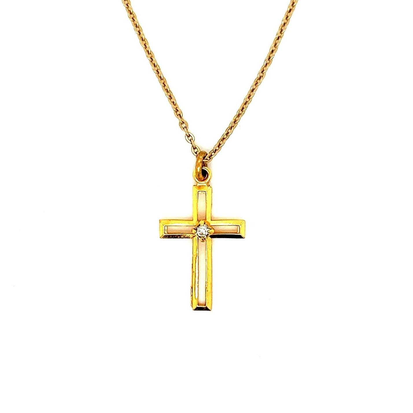 Faux Gold Cross Necklace