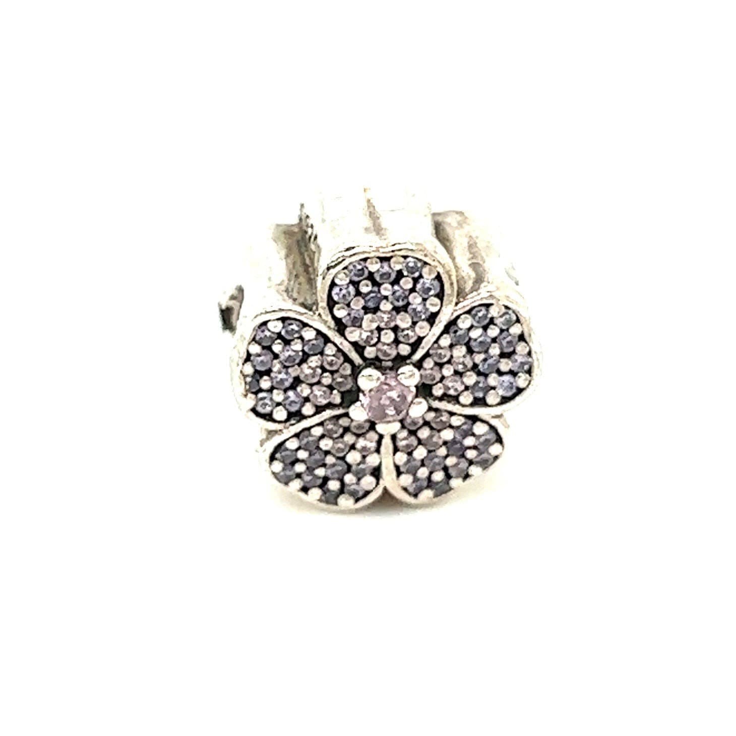 Pandora Flower Pave Cz Charm