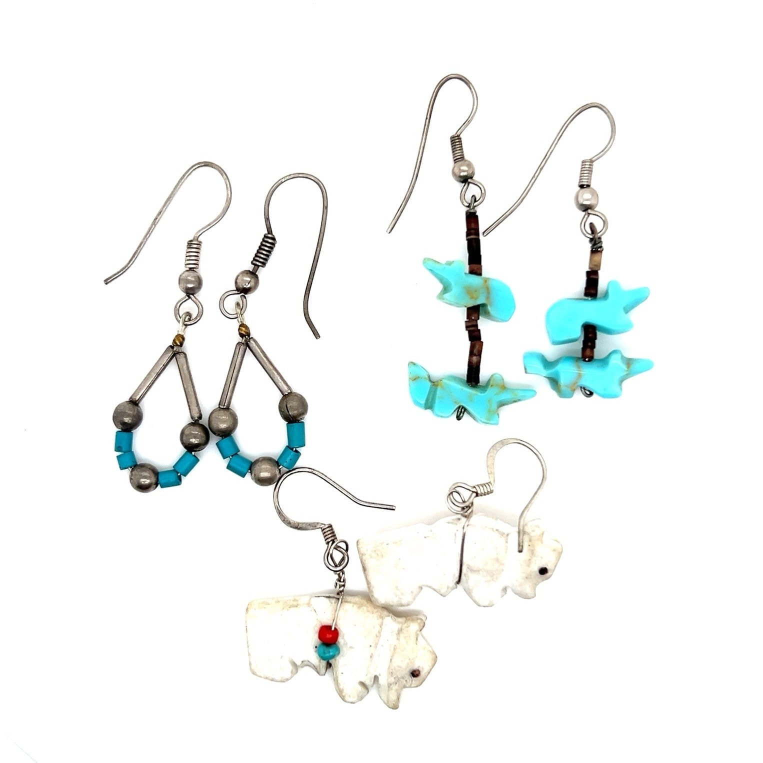 3 Pairs of Dangle Earrings