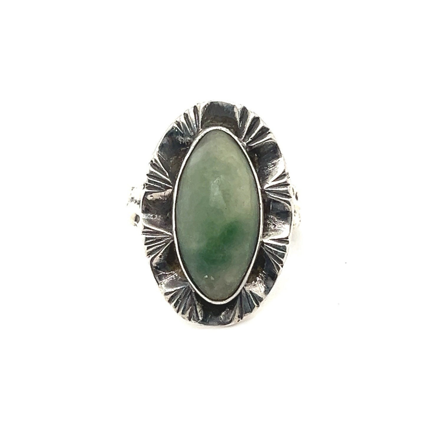 Sterling Silver Green Stone Ring