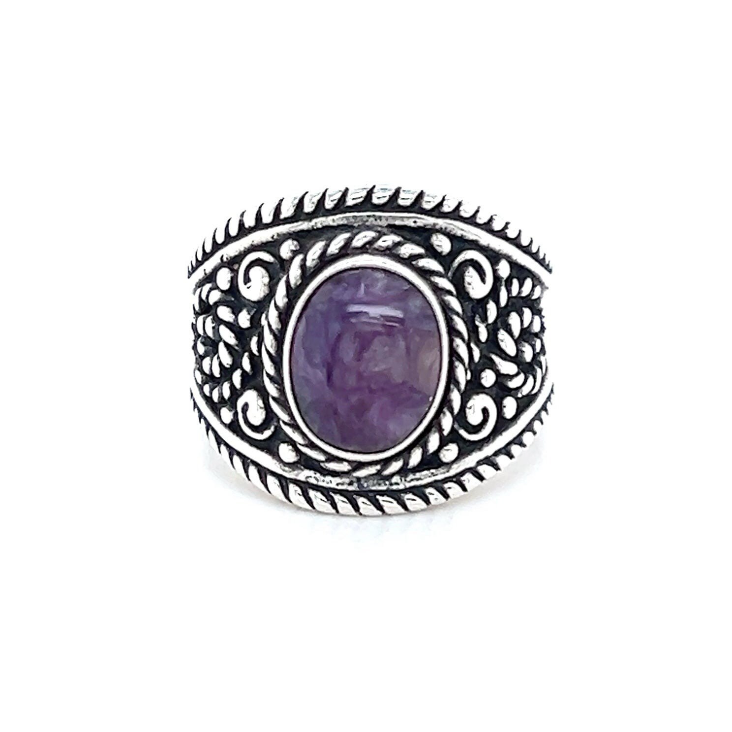 Sterling Silver 925 Purple Amethyst Ring