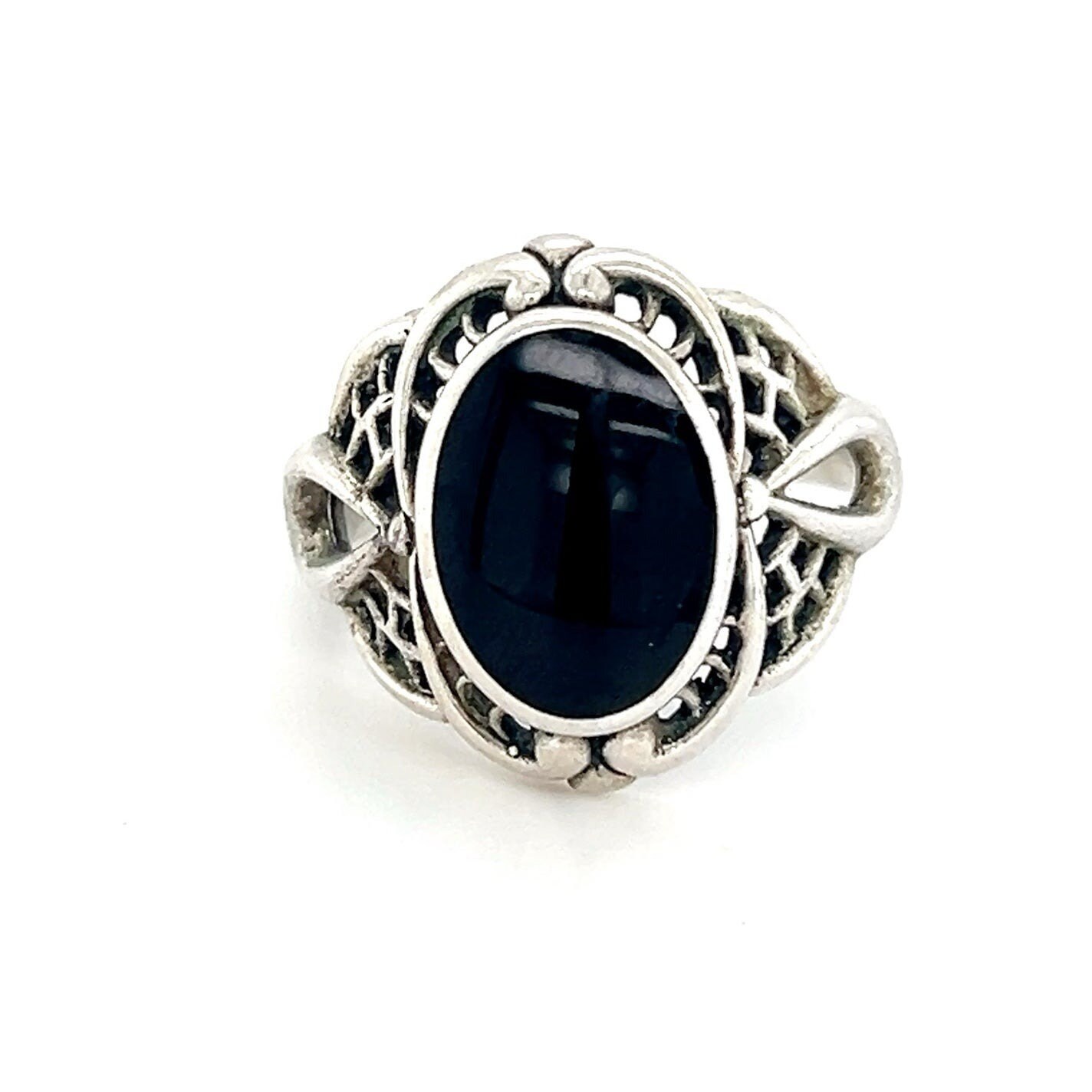 Sterling Silver Onyx Vintage Ring
