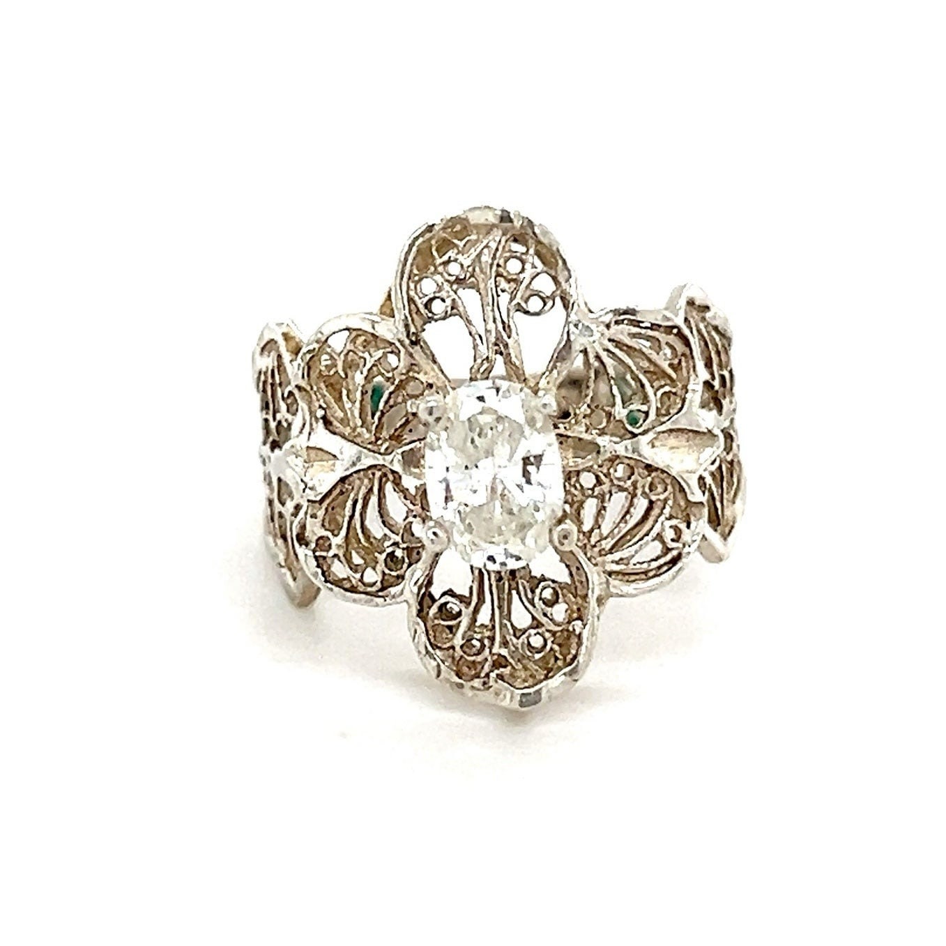 Diamonds Sweet Zircon Sterling Silver 925 Flower Ring