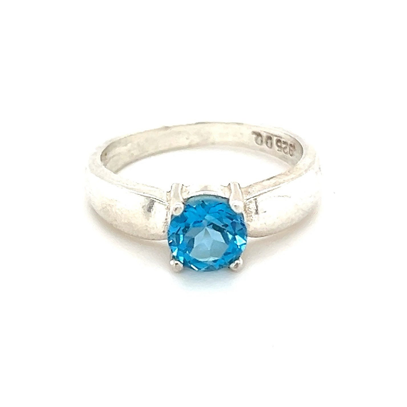 Sterling Silver 925 Topaz Solotaire Ring