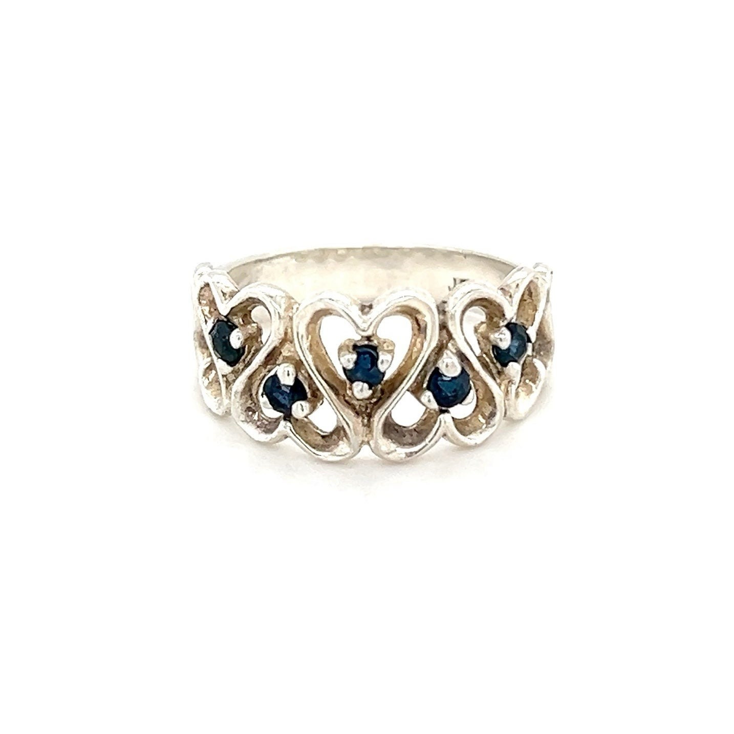 Sterling Silver 925 Blue Sapphires Ring