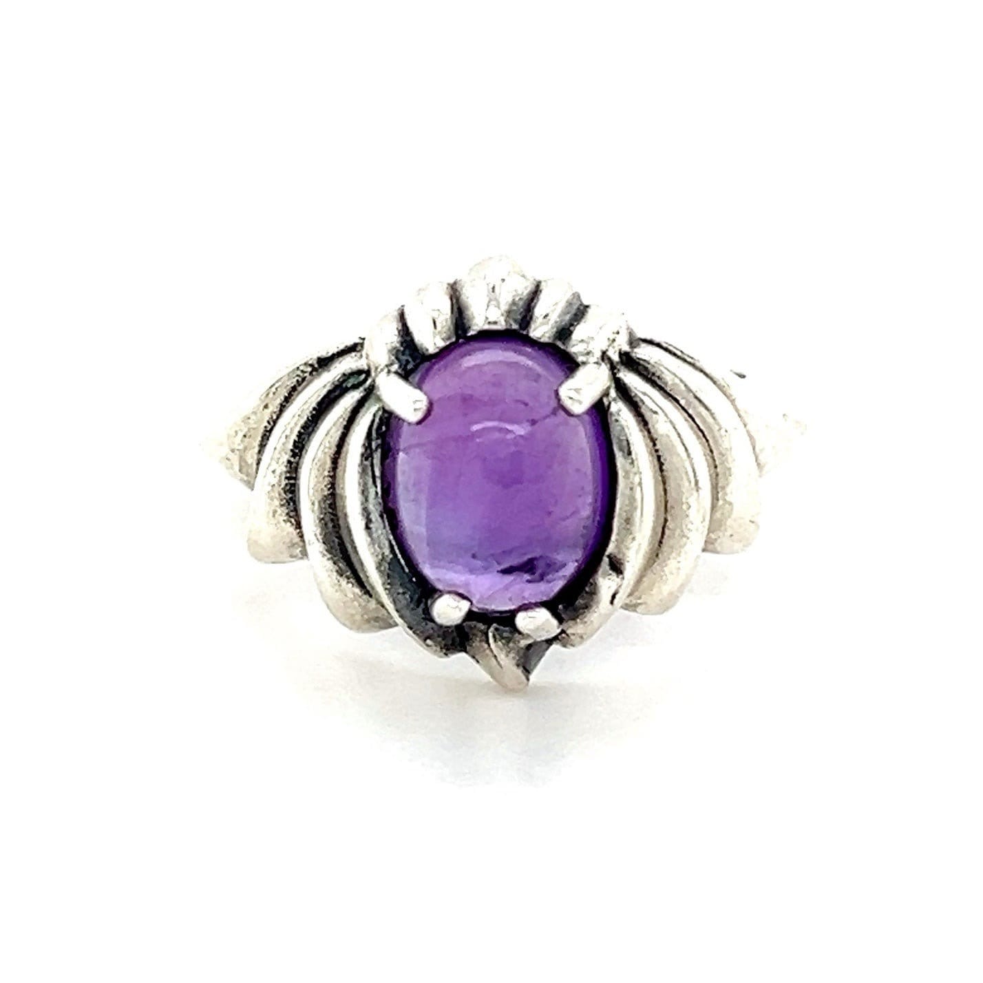 KABANA Sterling Silver Cabuchon Amethyst Ring