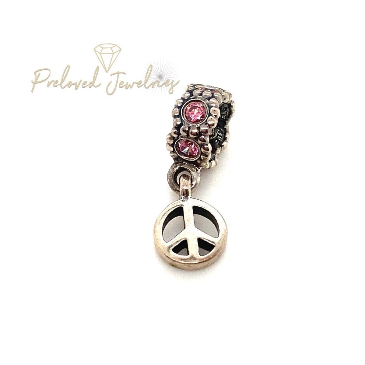 Pandora Pink Cz Peace Dangle Charm
