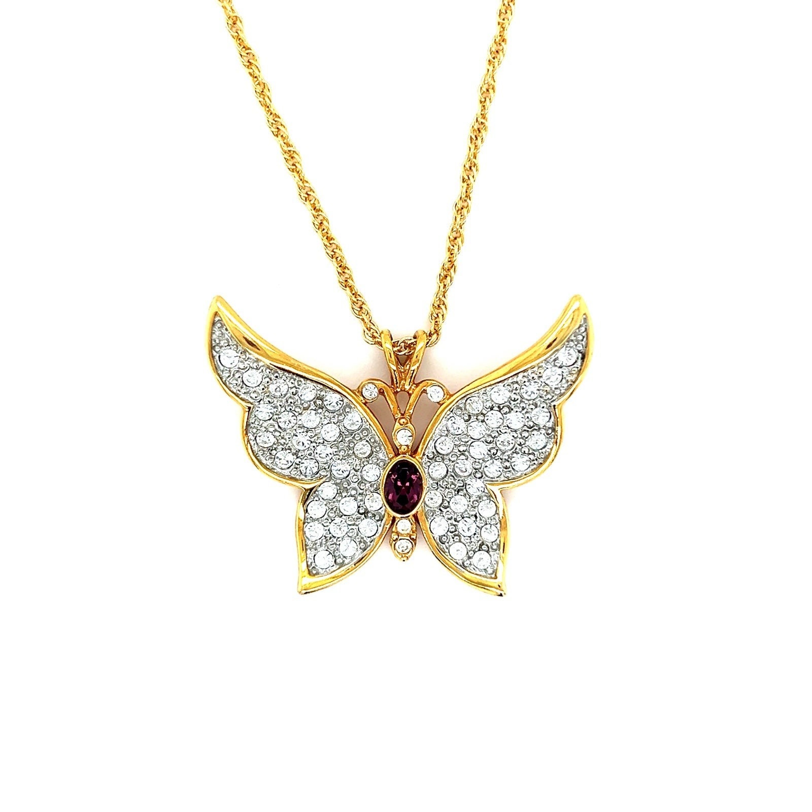 Rhinestones Butterfly Necklace