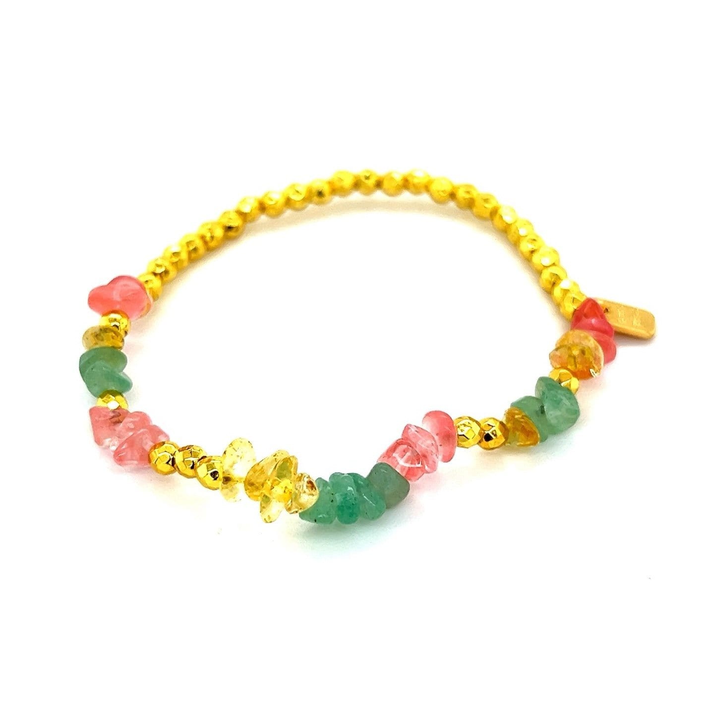 Pura Vida Golden Beads with Stones Bracelet