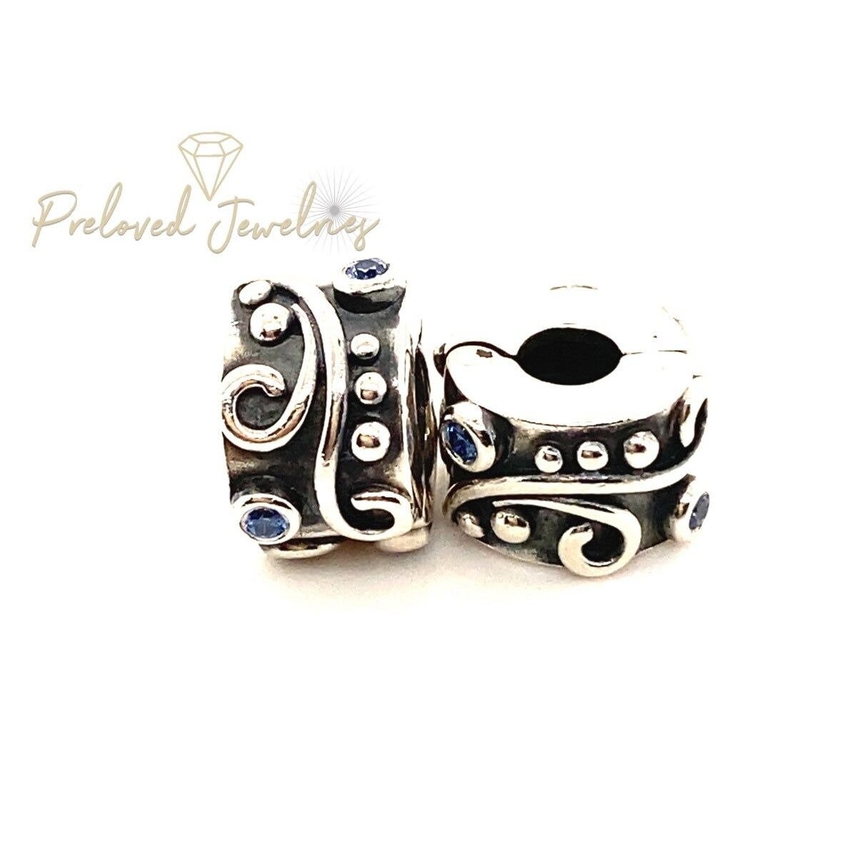 2 Pandora Blue Cz Clips