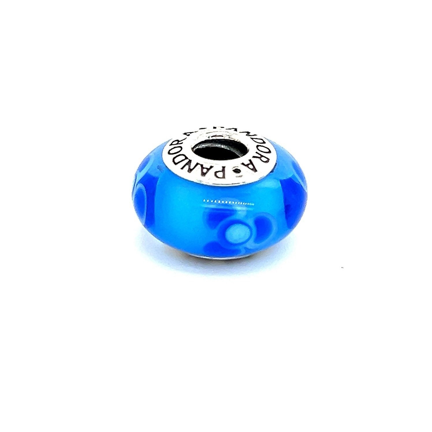 Pandora Blue Flower Murano Glass Charm