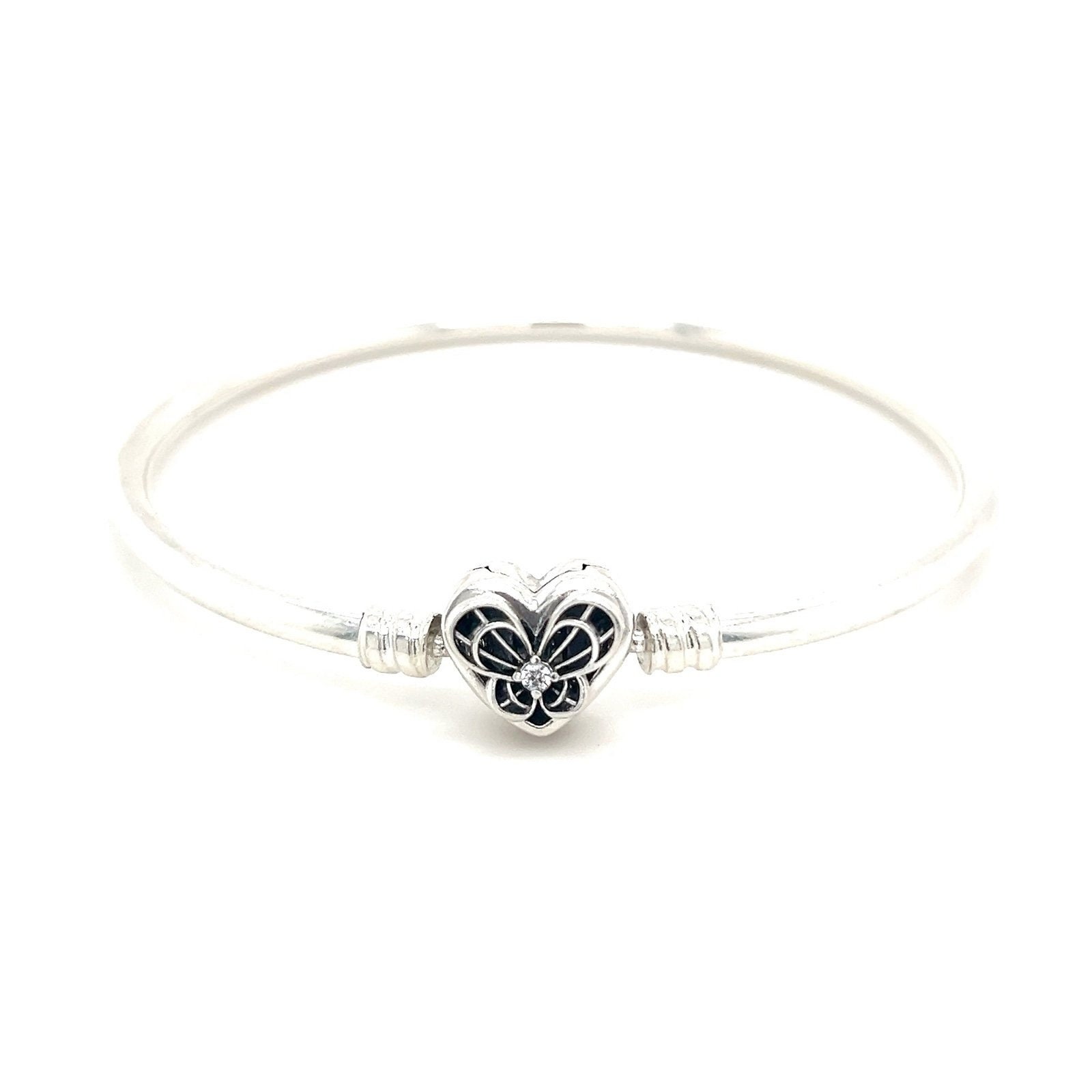 Pandora Butterfly Heart Clasp Cz Bangle