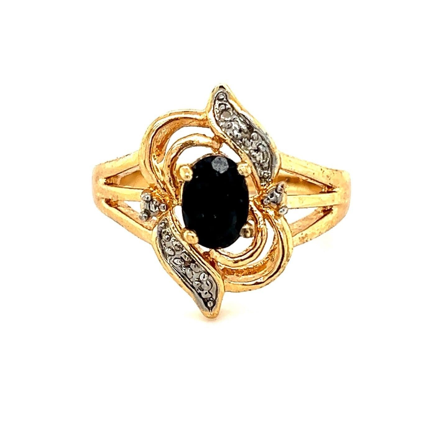 Vintage Gold Color Onyx Ring