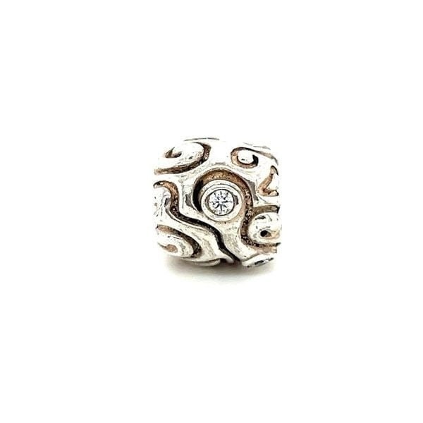 Pandora Scroll Clear Cz Charm