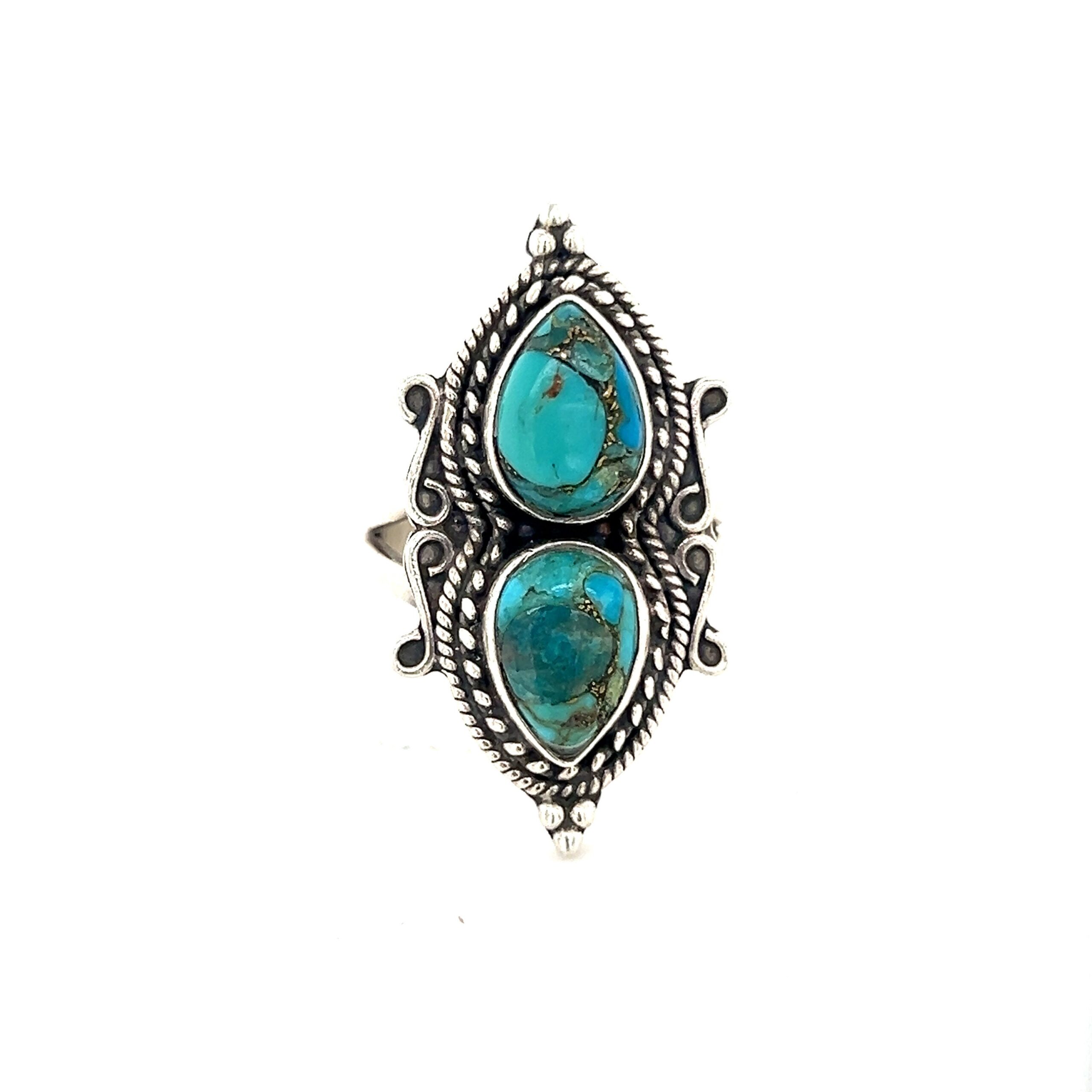 Silver 925 2-Turquoise Ring