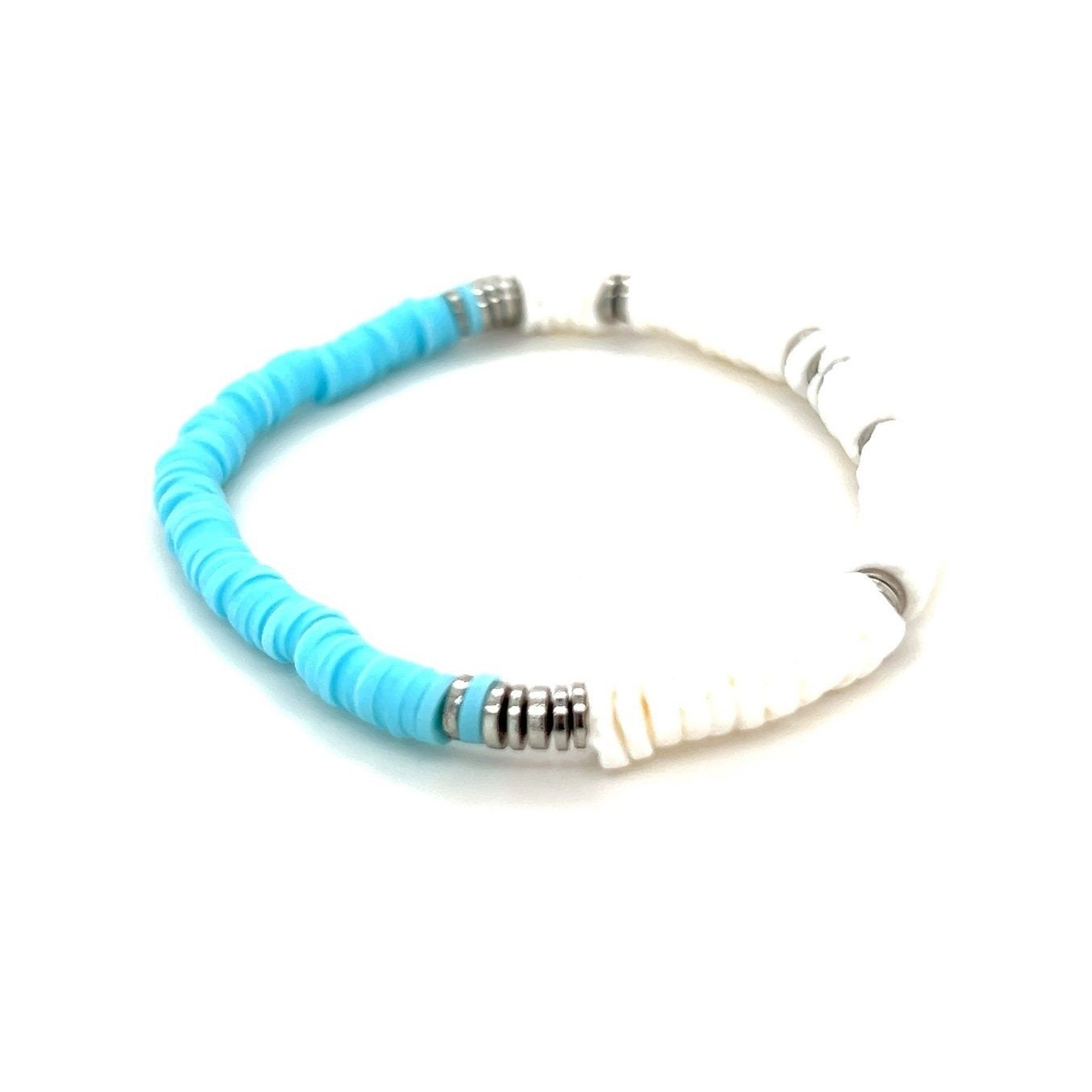 Pura Vida White/Blue/Silver Bead Bracelet
