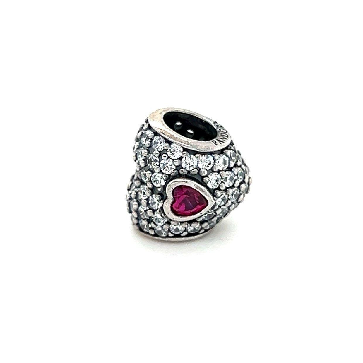 Pandora Pave Cz/Ruby Heart Charm