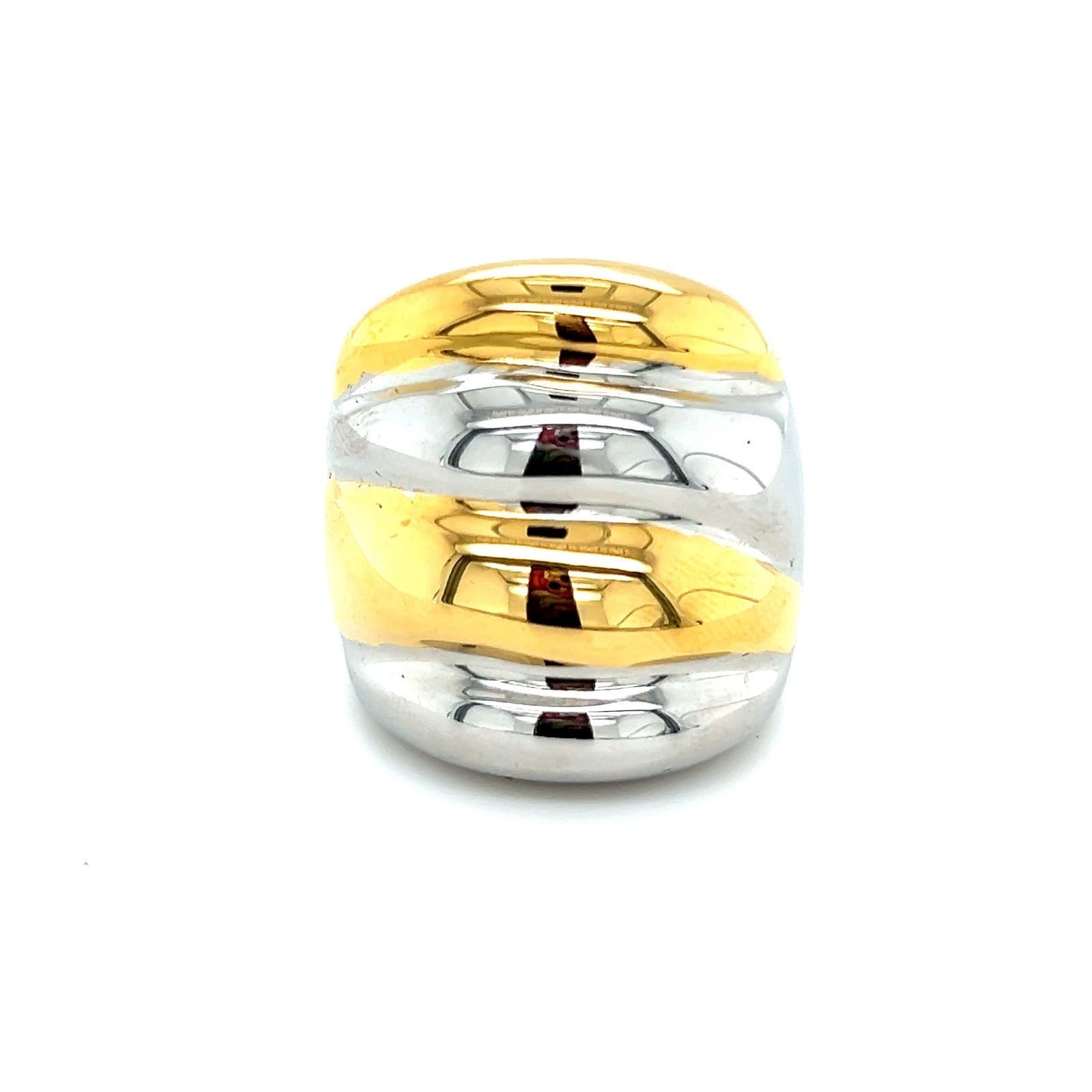 Two-Tone Stainless Steel Dome Ring