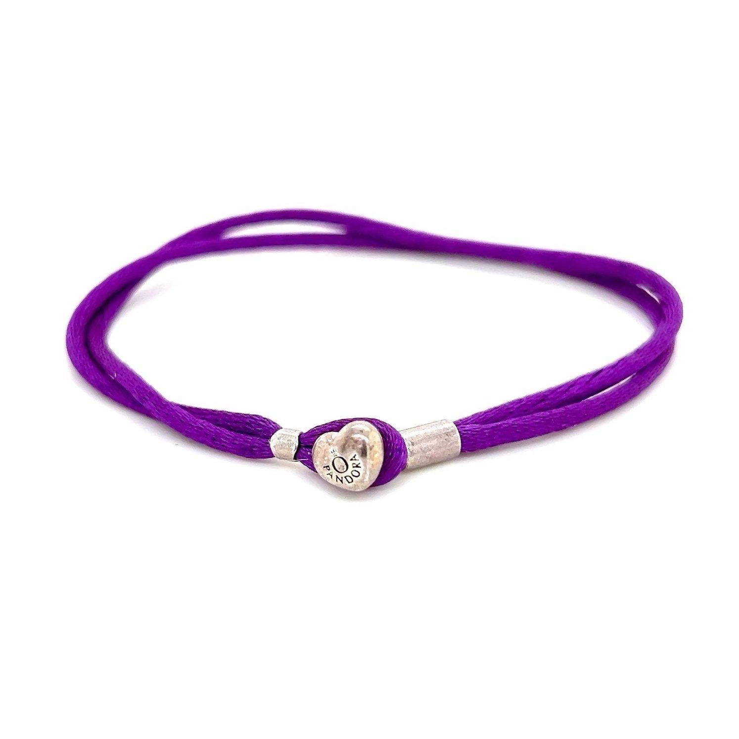 Pandora Purple Cord Heart Toggle Bracelet