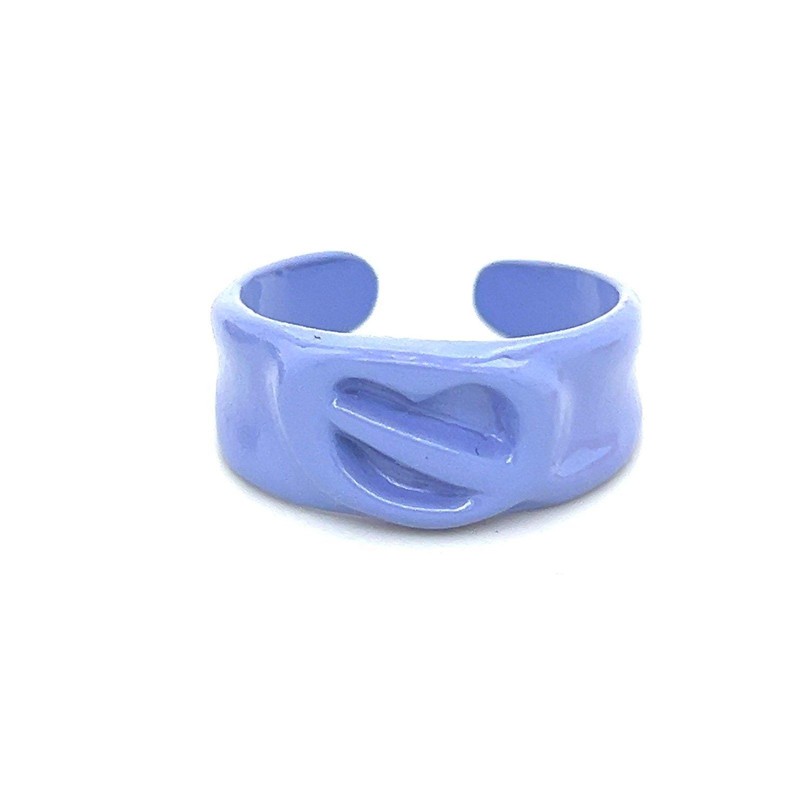 Blue Heart Open Back Ring