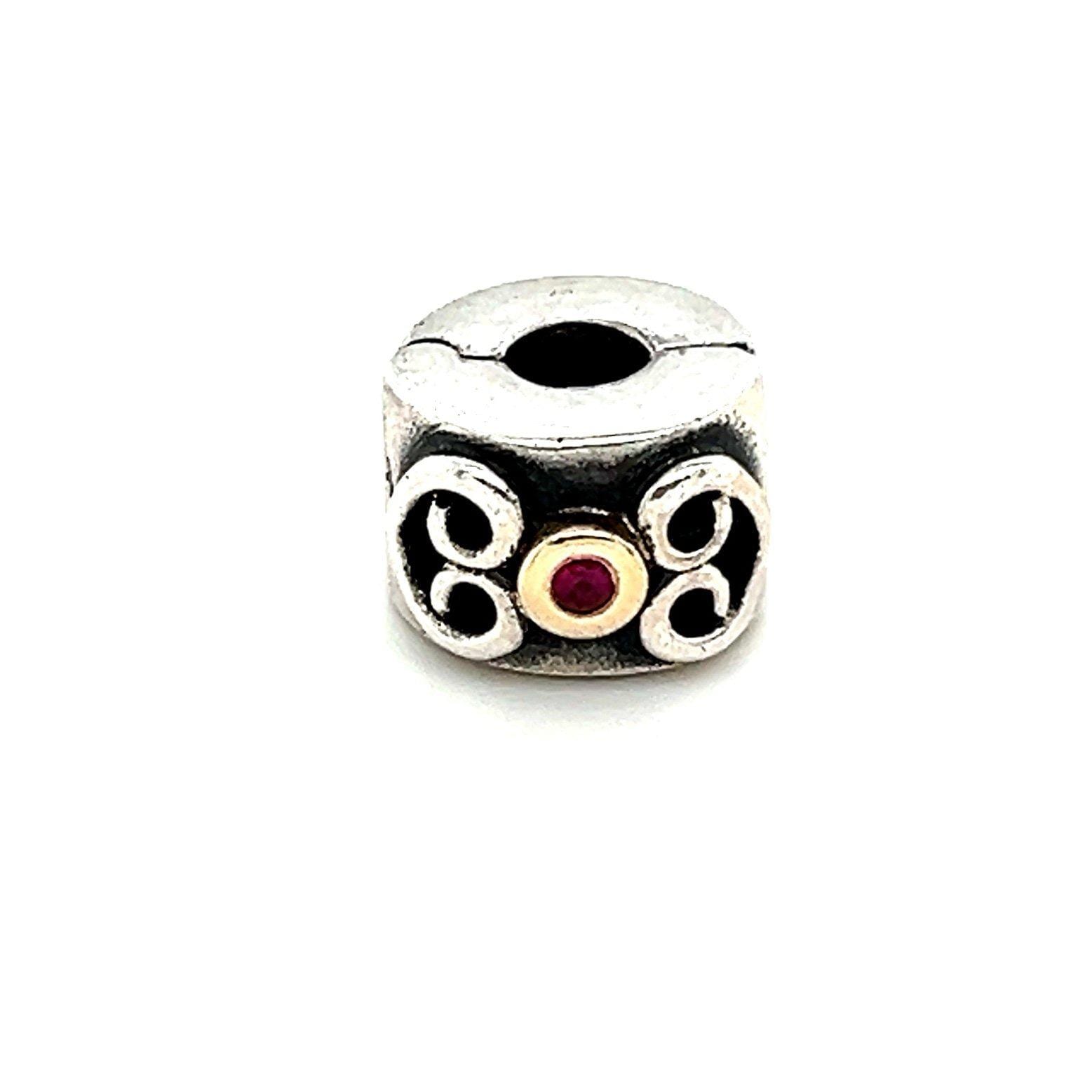 Pandora Two-Tone Ruby Clip Charm