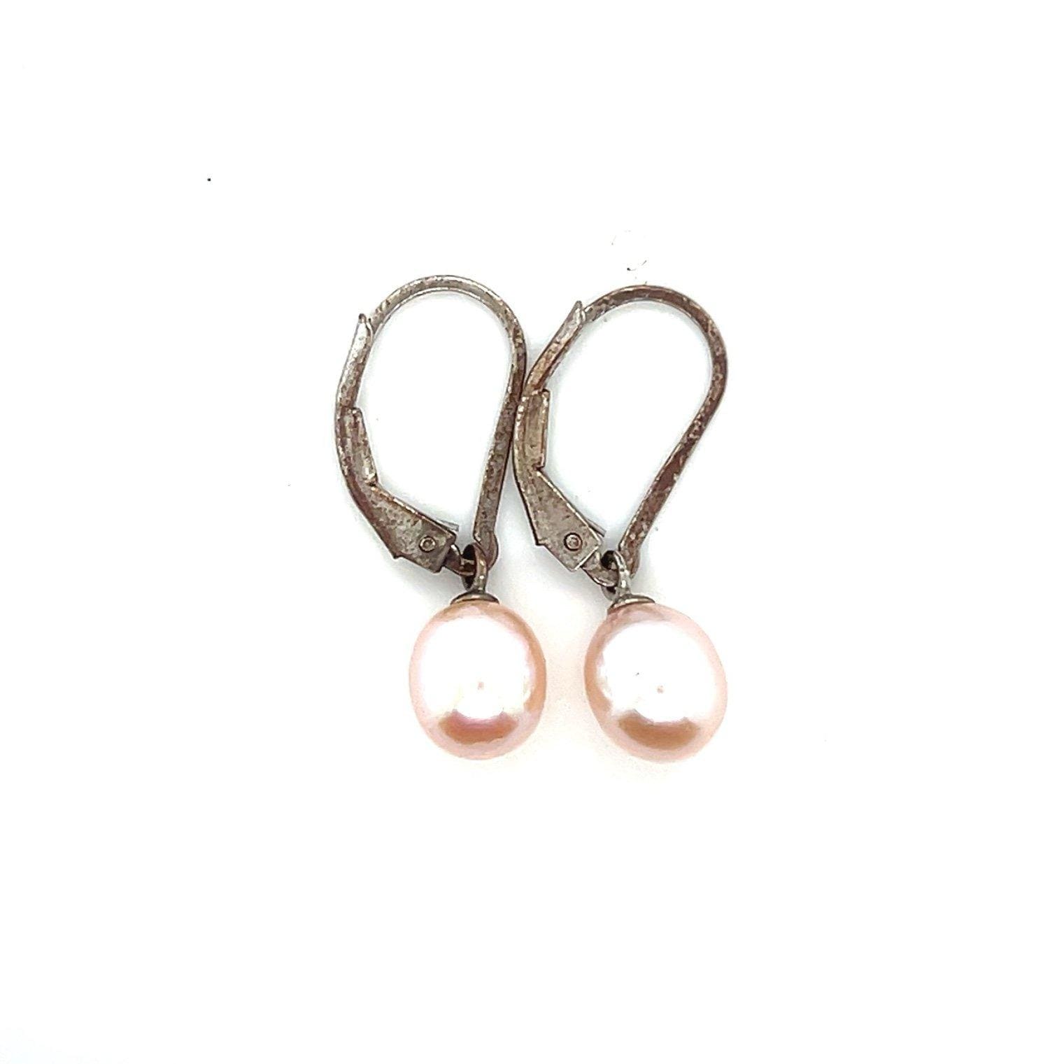 Silver 925 Dangle Pearl Earrings