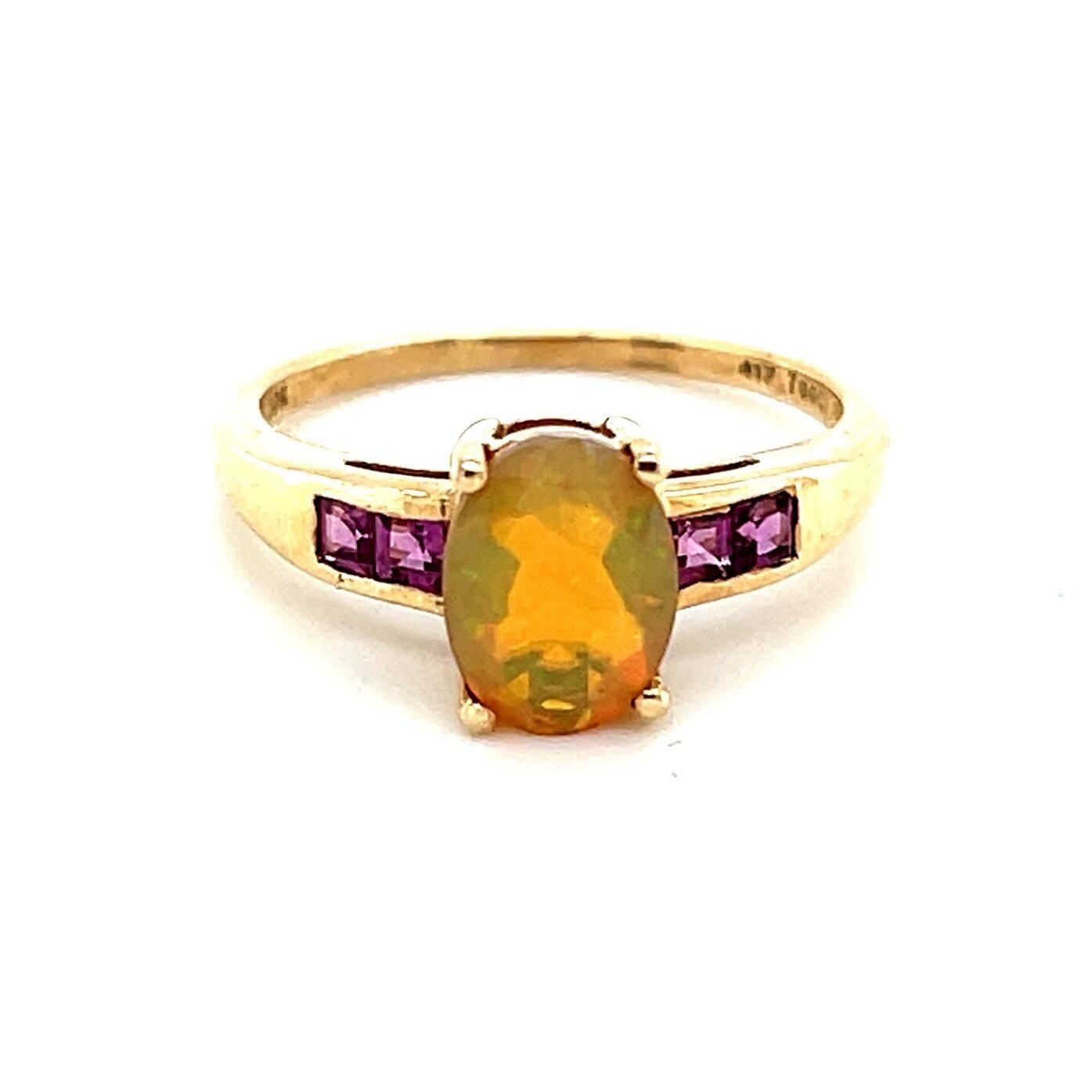 10K Gold Opal/Pink Stones Ring