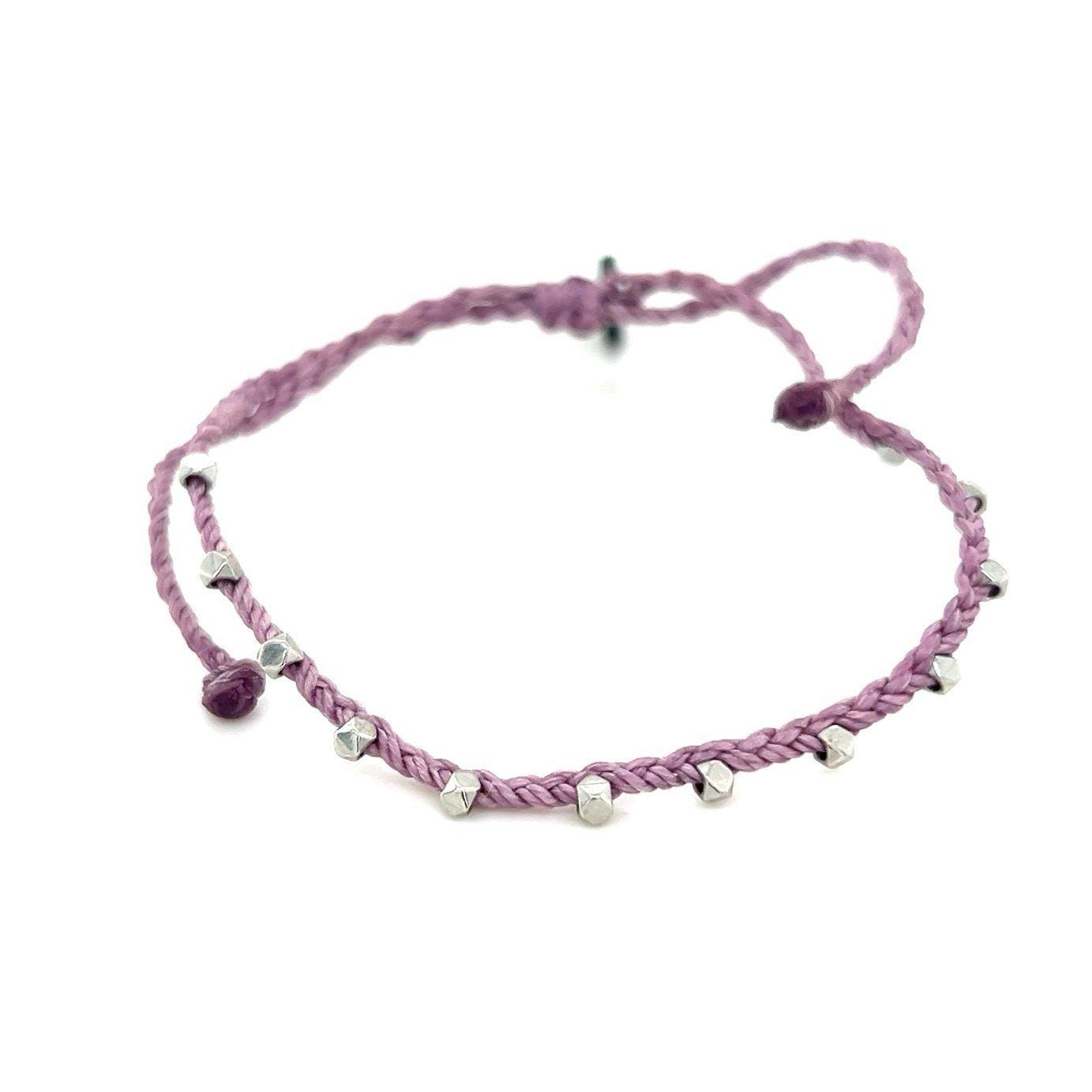 Pura Vida Purple with Silver Beads Bracelet