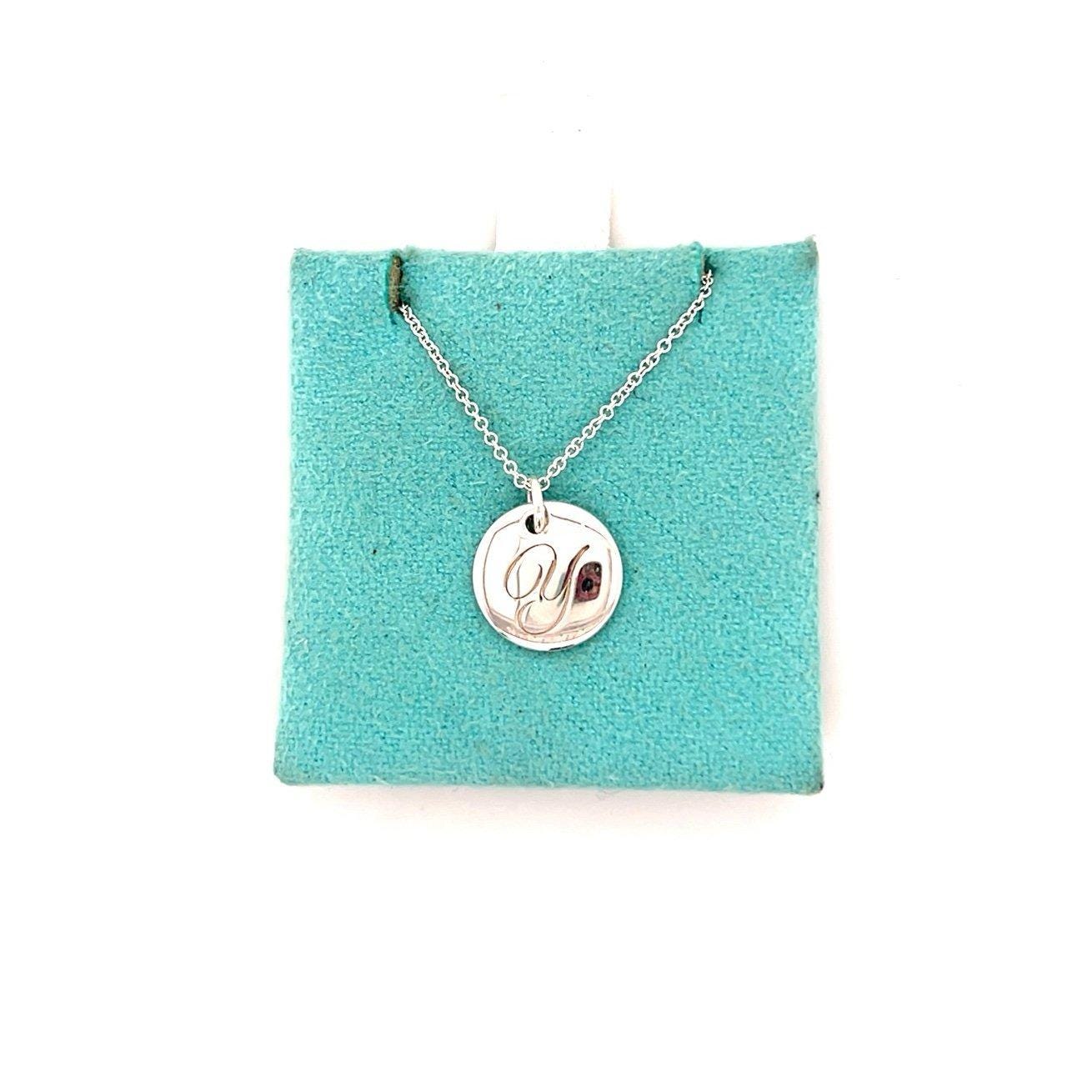 T&Co. 925 Initial Y Discs Necklace